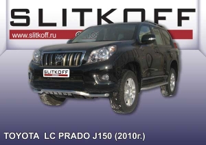 TOYOTA LC PRADO (2010) -Защита переднего бампера d57 "волна" с защитой картера